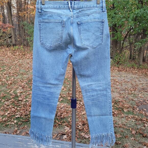 3x1 NYC Boho Fringed Straight Crop Ankle Jeans Stella Wash size 25 - Picture 3 of 13